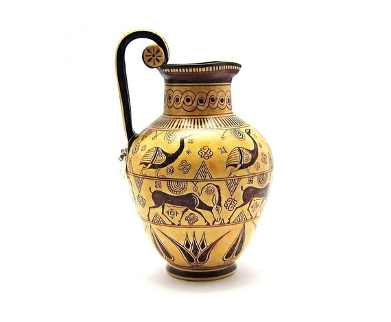 Greek Vase Greek Rhodian Geometrical Hydria Reproduction Etsy
