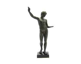 BIG Marathon Boy escultura, efecto Verdigris de fundición de resina griega de la estatua de Marathon boy, arte de calidad de museo escultura griega