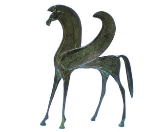 Bronze Horse Statue ,Pegasus , Bronze Animal Sculpture,Metal Horse Statue , Ancient Greek Art  , Ancient Greece Collectible, Greek Mythology