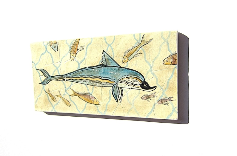 Minoan Dolphins Fresco Painting From Knossos Crete Museum Etsy Australia