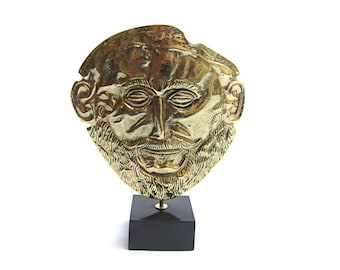 Agamemnon burial bronze mask , Greek Bronze sculpture , Museum replica