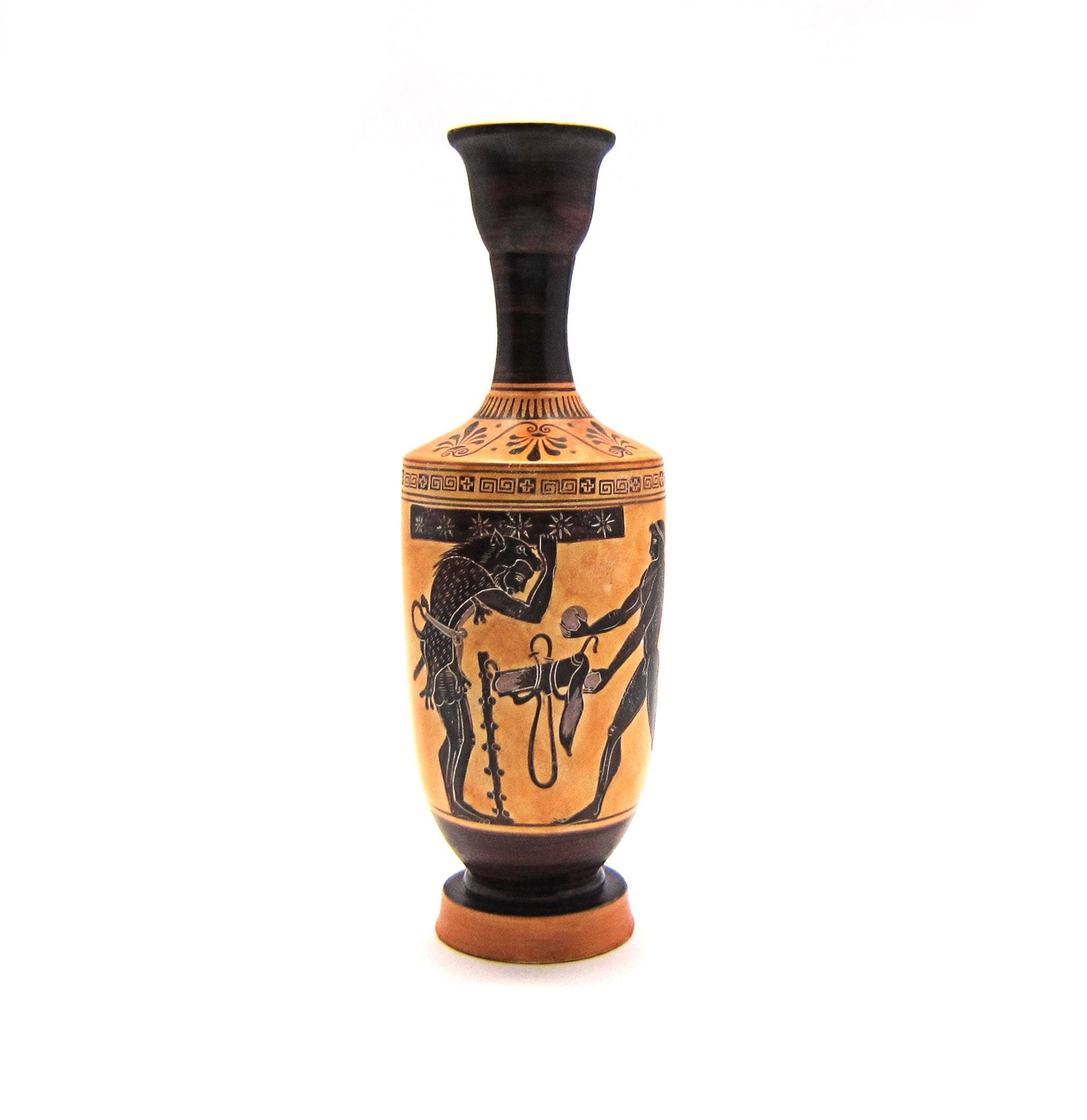 Greek Vase Black Figure Lekythos of Hercules and Atlas Etsy UK