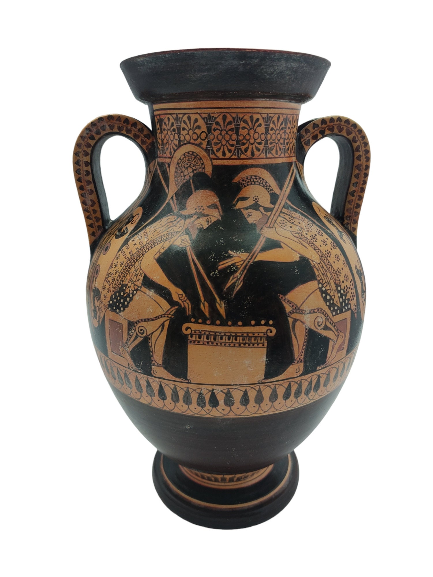 Greek Vase , Black and Red Figure Amphora of Achilles and Ajax