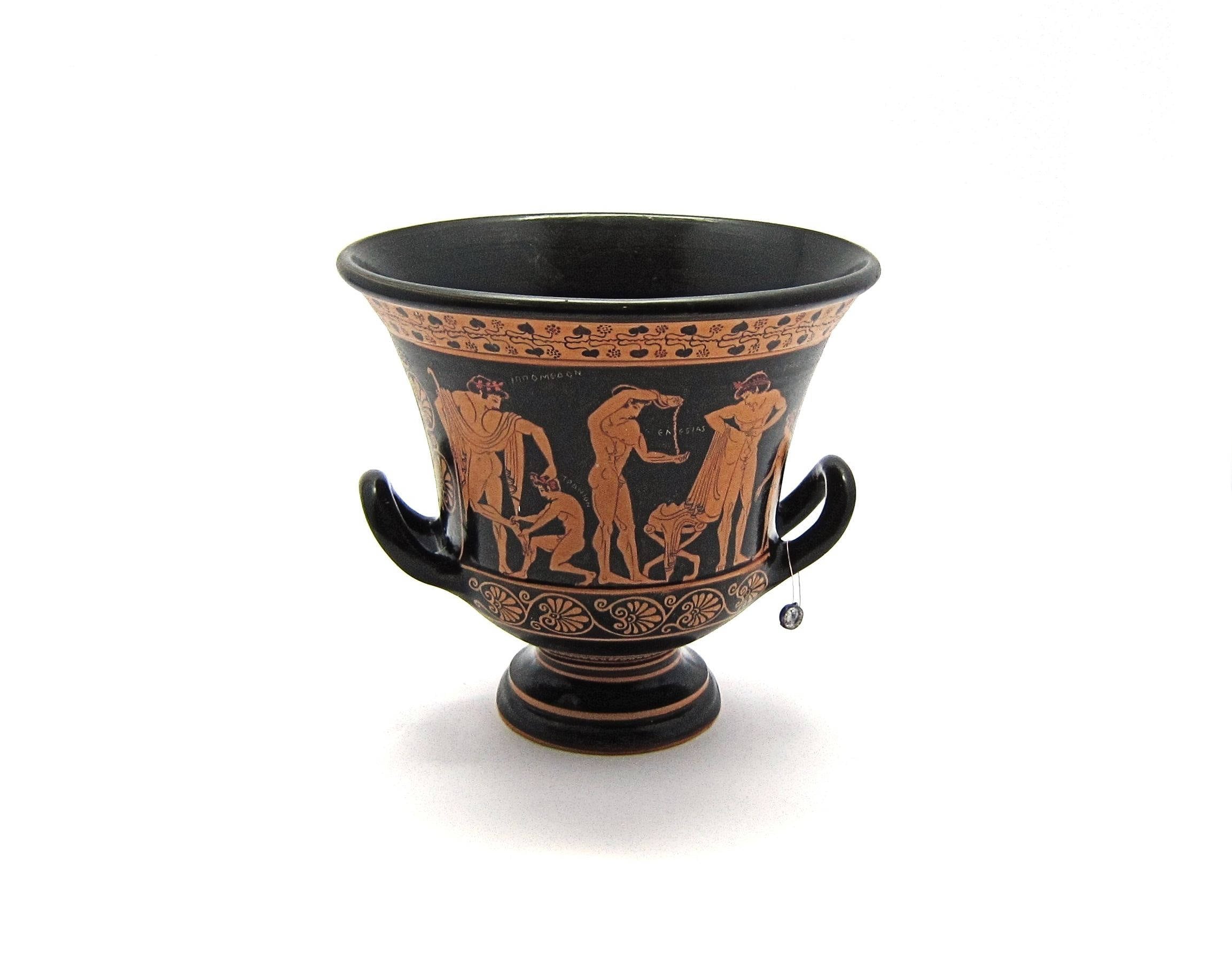 ギリシャの壺、アッティカの赤像式萼片クラテル、ユーロフォニオス作