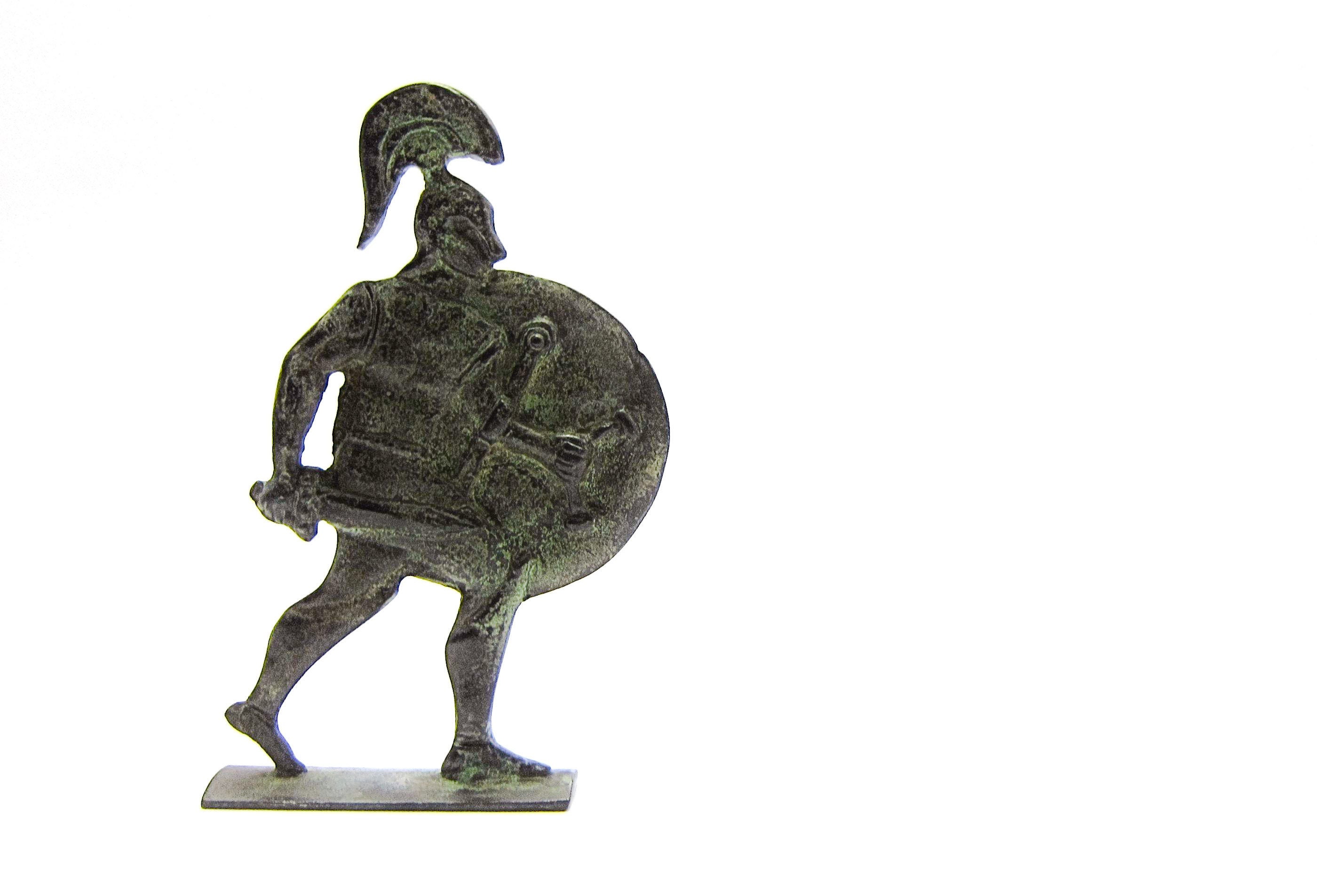 Bronze statue of Greek warrior Bronze Greek hoplite Bronze Etsy
