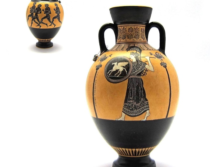 Greek Reproductions Greek Vase , Black Figure Panathenaic Amphora , Reproduction From ...