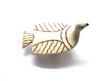 Greek clay artwork ,Terracotta Greek geometrical dove pigeon  from Thebes Museum sculptures
