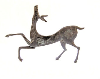 Ancient Greek Sculpture Geometric Bronze Deer , Christmas gift decor decoration