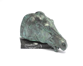 ブロンズ製ギリシャ馬像 - 古代抽象彫刻の馬の置物 - 動物アートギフト