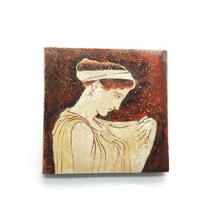 Fresco of a young girl , painting from a Greek lekythos