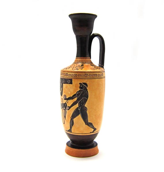 Greek Vase Black Figure Lekythos Of Hercules And Atlas Etsy
