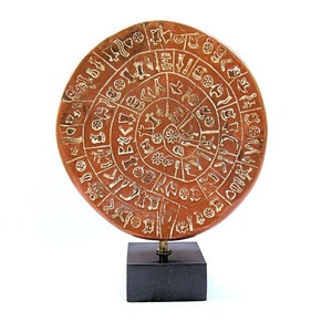 Ancient Greek Museum Reproduction Phaistos Disc , Exact replica from Heraklion Museum Crete