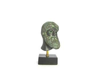 God Poseidon Verdigris effect of Greek stone casting