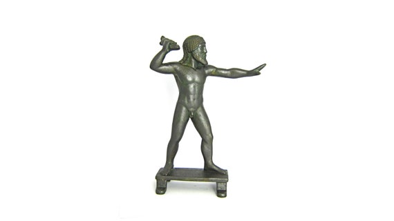 God Zeus of Dodonis , Stone Casting Sculpture With Verdgris Effect