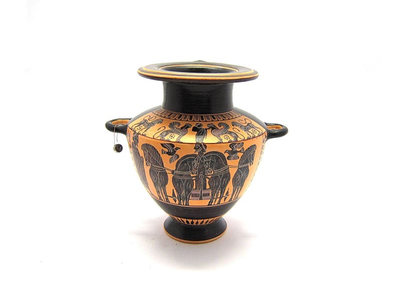 Greek Vase Black Figure Hydria With Charioteer and Horses Etsy Australia