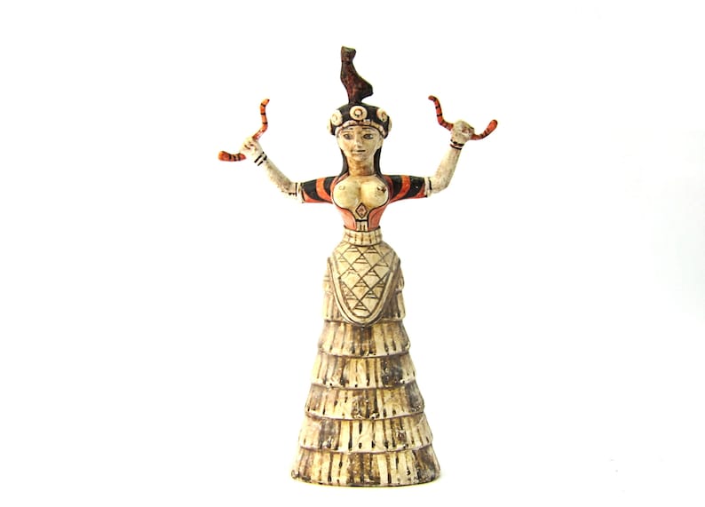 Snake Goddess Statue Greek Minoan Statue Daughter Ancient Greece Statue