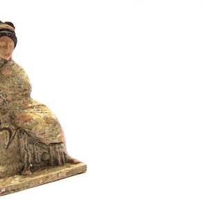 Tanagra Figurine , Woman Figure, Greek Terracotta Statue