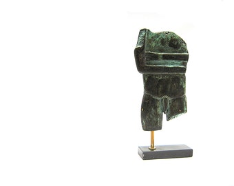 Poids lourd Cycladic Bronze sculpture Grec Figure, Forme abstraite , Sculpture en bronze de forme cycladique , Statue de bronze de la figure primitive