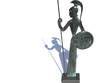 Goddess Athena , Minerva Greek Bronze Statue in Greek Mythology