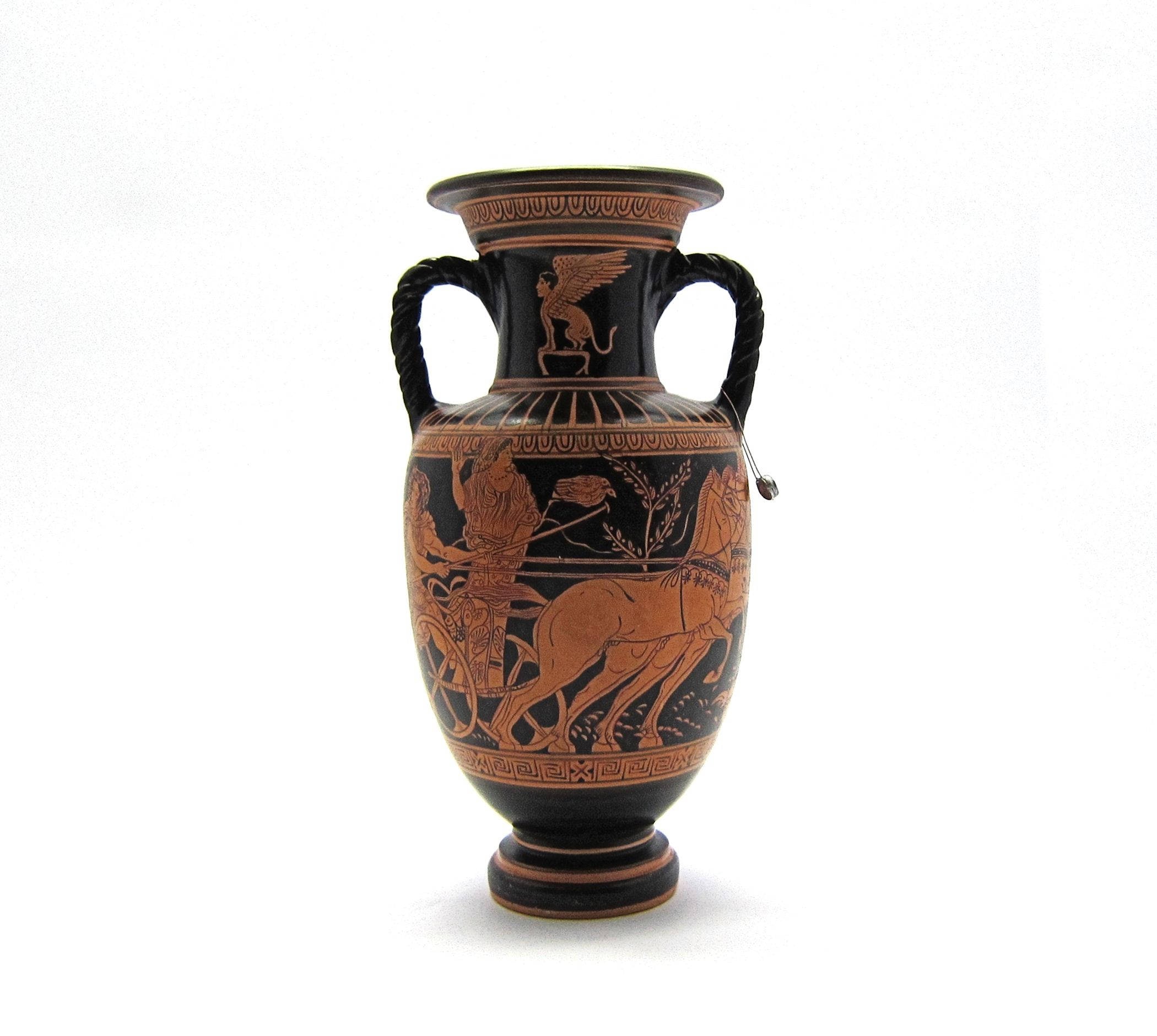 ギリシャの花瓶、ヒッポダミアとペロプスの屋根裏部屋の赤い図