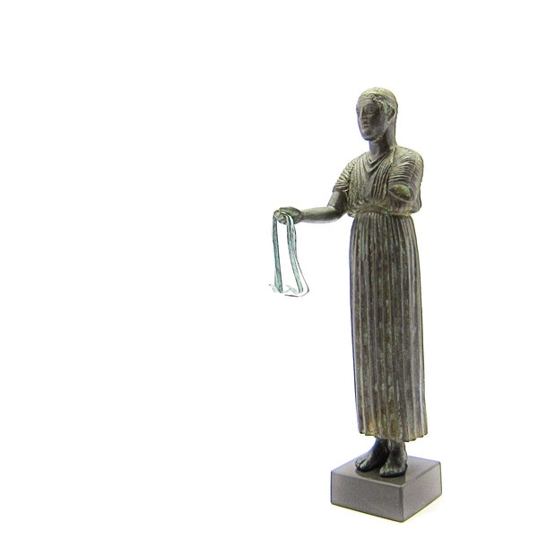 Charioteer from Delphi Museum  Verdigris effect on a Greek ceramic casting  statue , Museum quality art Greek sculpture