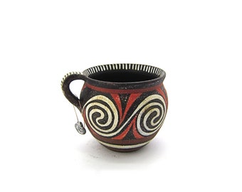 Greek Vase , Minoan Cretan Cup , Reproduction from  Museum of Heraklion , terracotta vase