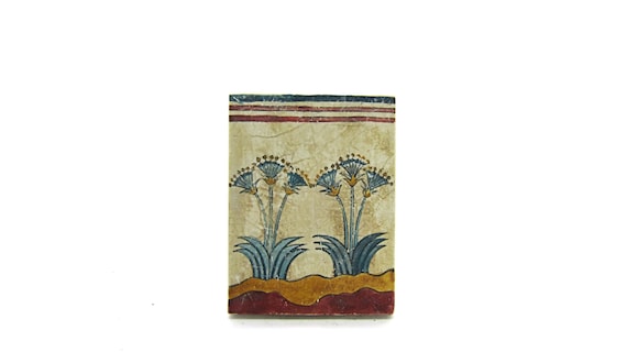 Papyrus  fresco painting from Akrotiri Santorini  , Museum copy for gift for her