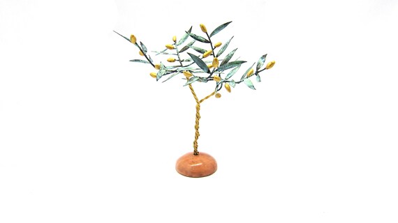 Bronze sculpture of olive tree Handmade Cretan Olive Tree Table Lamp Handmade
