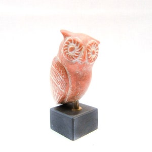 Set of Three Ancient Greek Decorative Owls, terracotta owls , brown owl design image 4
