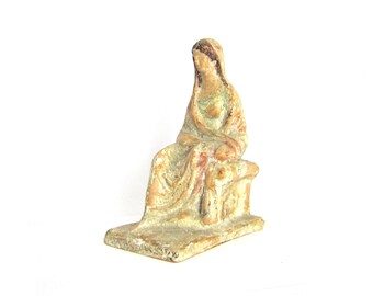 Tanagra Figurine , Woman Figure, Greek Terracotta Statue