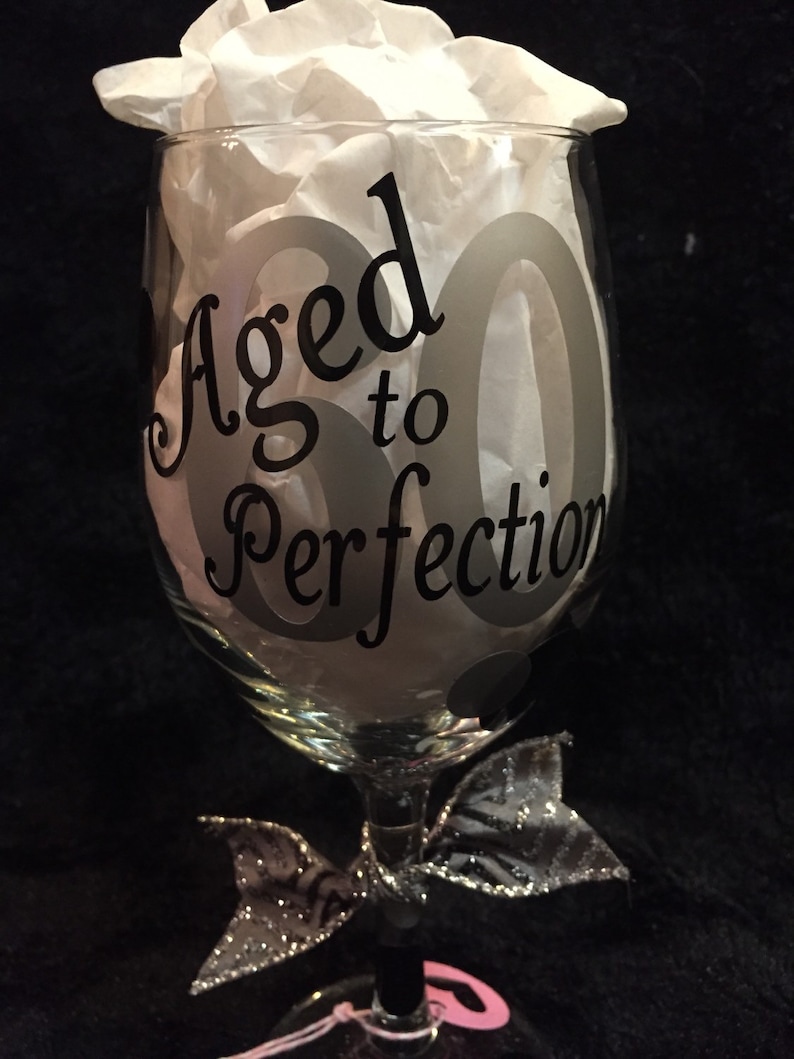 60th Birthday Wine Glass Etsy