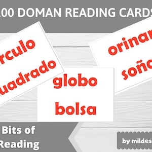 Tarjetas de palabras rojas, español, 100 palabras, Glenn Doman, método de lectura. Programa de Glenn Doman Enséñele a su bebé a leer