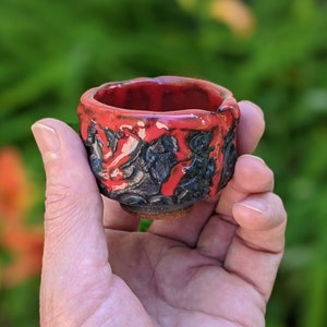 Stoneware Sake Cup,Ceramic Sake Cup, Sake Cup,Yumoni,Guinomi,Sake,OOAK,Rustic Tableware,Nature Inspired,Wabi Sabi,Journeys (2020-0114)