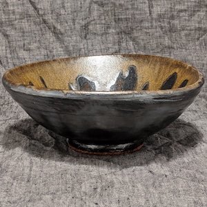 Stoneware Bowl,Ceramic Bowl,Tableware,Rustic Home Decor,Wabi Sabi,Wabi Sabi Decor,Hand Thrown,Tenmoku Glaze,Red Clay,Journeys (2019-0304)