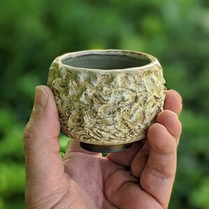 Stoneware Sake Cup,Ceramic Sake Cup, Sake Cup,Yumoni,Guinomi,Sake,Rustic Tableware,Wabi Sabi,GArnettArts,Gregory Arnett,(2020-0111)