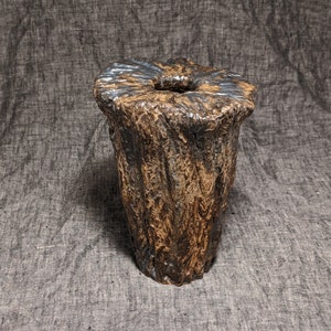 Stoneware Vase,Ceramic Vase,Wabi Sabi Decor,Rustic Decor,Kurinuki,Handmade,Wabi Sabi,Flower Vase,Ikebana Vase,Ancient Pillars,(2019-0293)