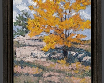 Original Encaustic Painting,Landscape Painting,Landscape,Wax,Impressionist Landscape,Nature Inspired,Autumn Colors,Gregory Arnett,2017-0137