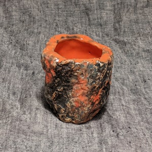 Stoneware Cup,Ceramic Cup,Sake Cup,Guinomi,Wabi Sabi,Rustic Tableware,Carved Clay,Kurinuki Inspired,OOAK,&quot;Ancient Woodlands&quot;(2019-0228)