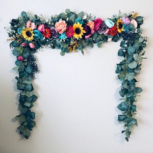 Sunflower Garland, Floral Garland, Boho Nursery Decor, Floral Wall Hanging, Floral Backdrop, Bohemian Decor, Wall Hanging, Flower Garland