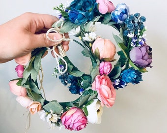 Flower Crown, Flower Girl Crown, Wedding Flower Crown, Romantic Flower Crowns, Boho Flower Crown, Festival Crowns, Flower wreath