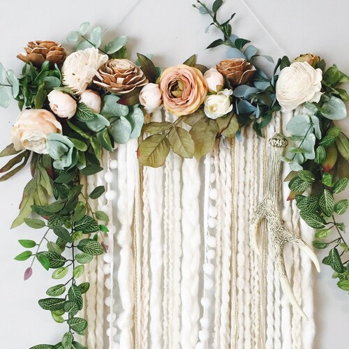 Wall Hanging Floral Wall Hanging Flower Wall Art Large Wall Etsy Canada