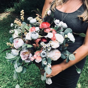 Boho Bouquet, Wedding Bouquet, Rustic Bouquet, Wildflower Bouquet, Eucalyptus Bouquet, Bohemian Bridal Bouquet, Large Bouquet, Fall Bouquet