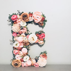 Carta Floral, Carta de Berçário, Decoração Boho de Berçário, Carta de Berçário, Carta de Flor, Decoração de Parede de Berçário, Decoração de Parede Floral, Arte de Parede de Flor