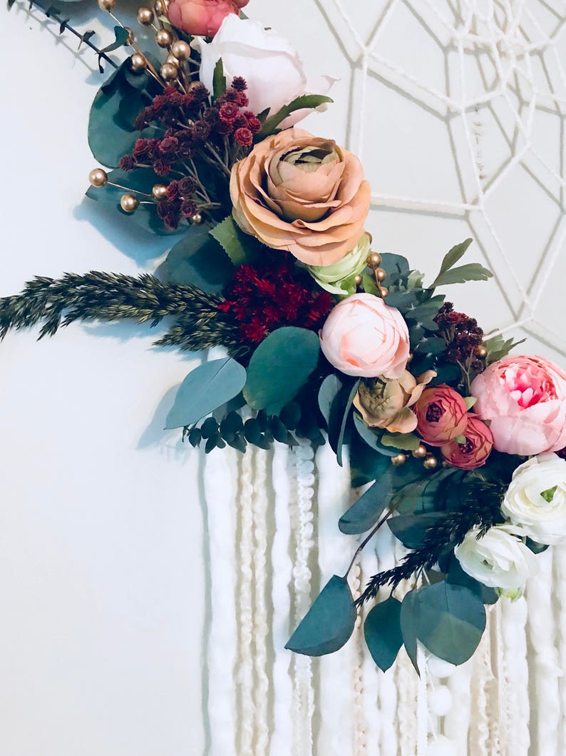 Giant Dreamcatcher Large Dream catcher Floral Dream catcher Etsy