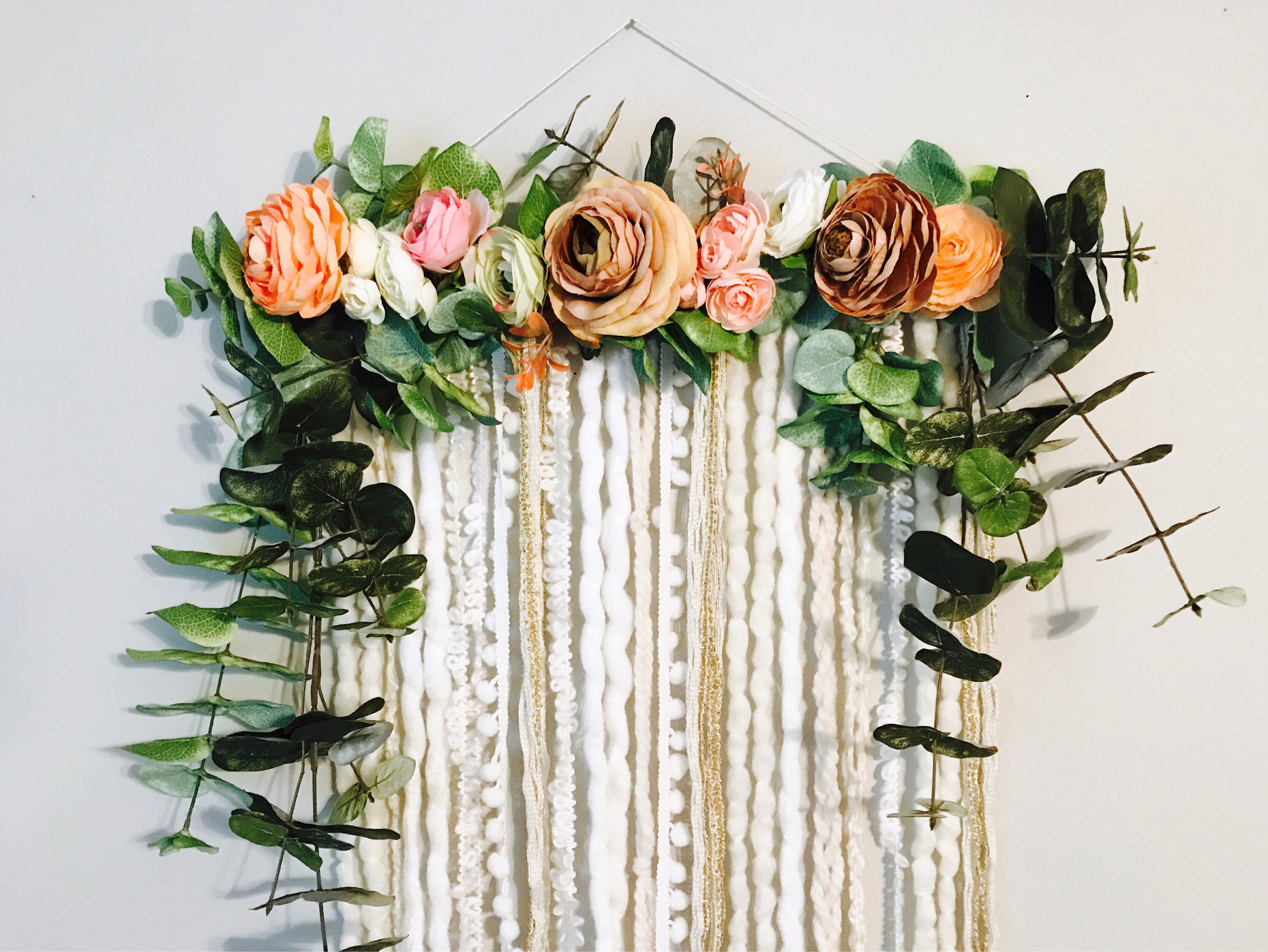 Wall Hanging Floral Wall Hanging Flower Wall Art Large Wall Etsy