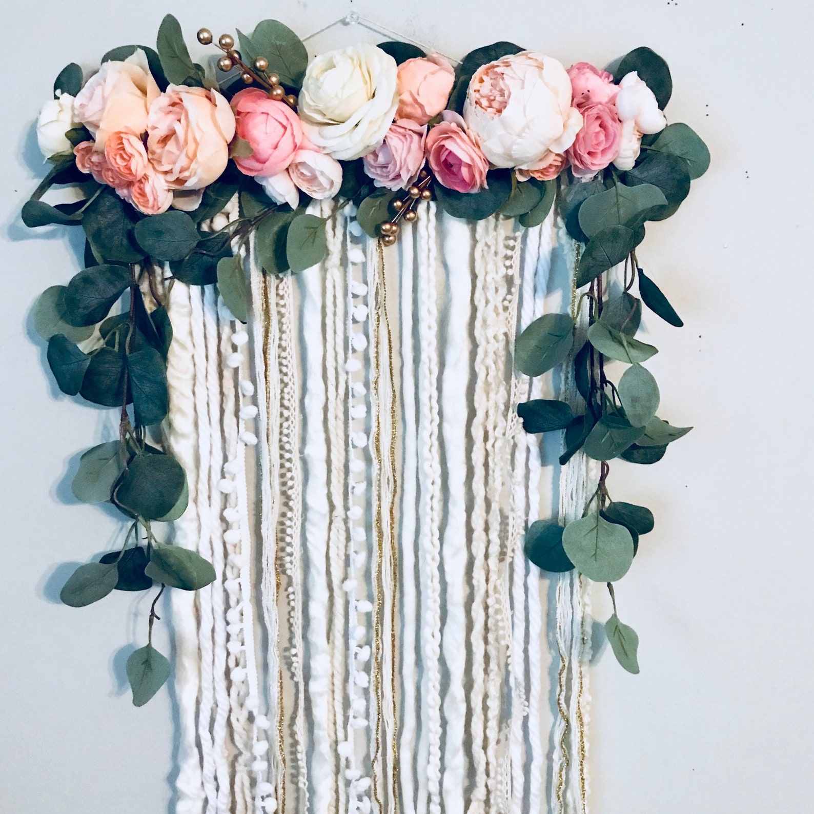 Wall Hanging Floral Wall Hanging Flower Wall Art Large Wall Etsy
