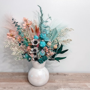 Faux Bouquet, Dried Flower Arrangement, Flower Arrangement, Vase of Flowers, Floral Home Decor, Boho Flower Arrangement, Spring Bouquet