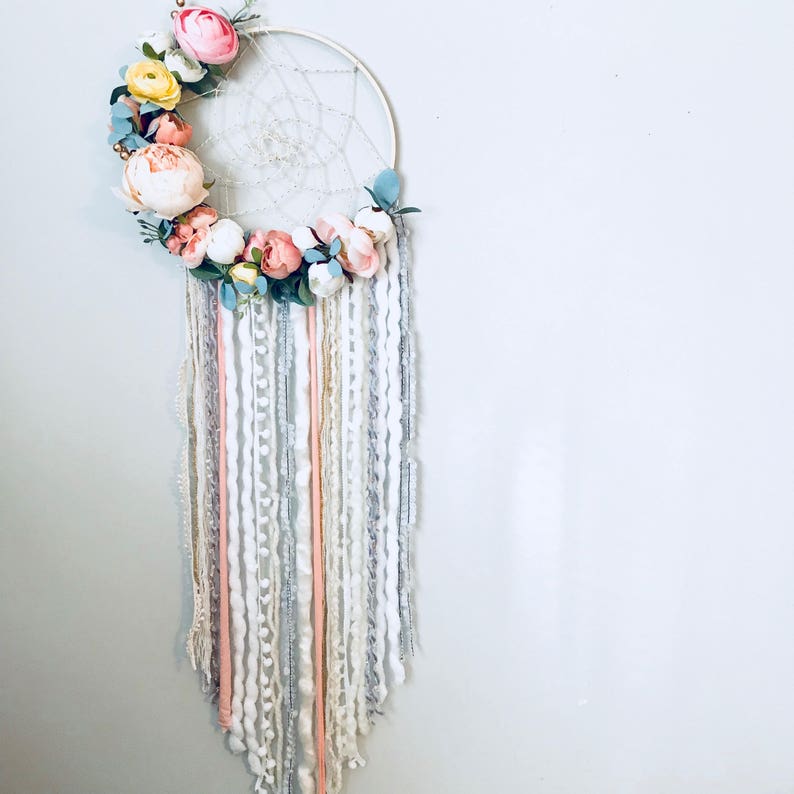 Pastel Dreamcatcher Flower Dream Catcher Dream Catcher Wall Etsy