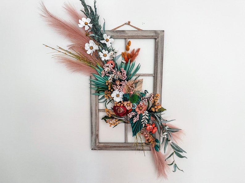 Floral Window Frame Dried Flower Frame Dried Floral Etsy