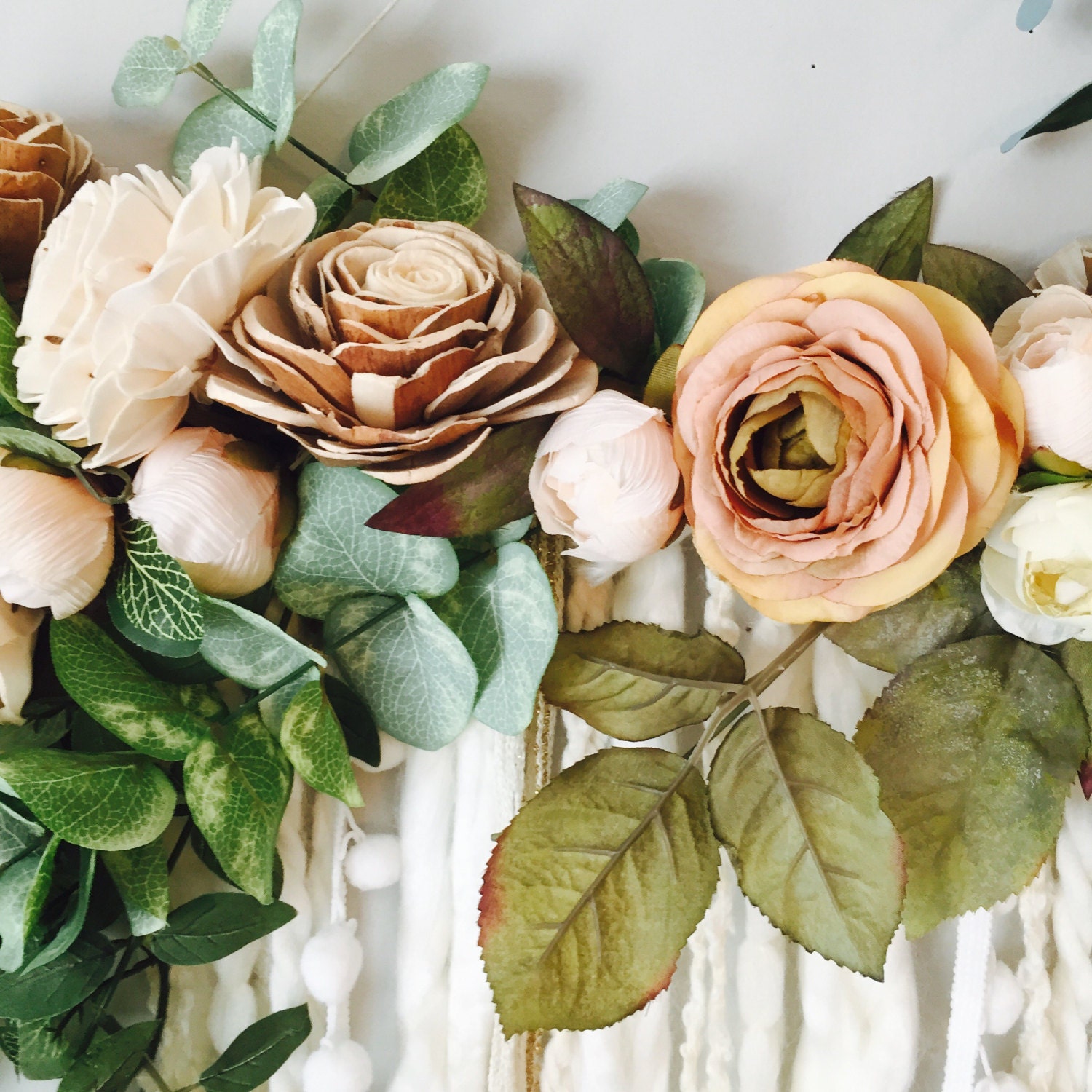 Wall Hanging Floral Wall Hanging Flower Wall Art Large Wall Etsy